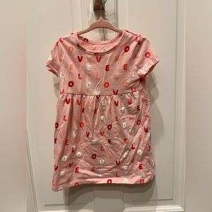 Thereabouts 2T Girls Pink Love Valentines Day Short Sleeve Dress
